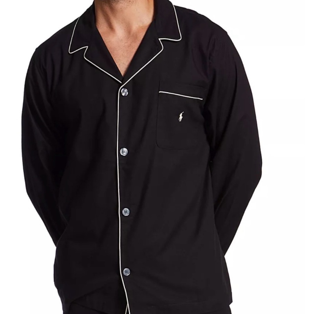 Men's Ralph Lauren polo Black Shirt with White Trim